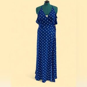 Blue Polka Dot Maxi Dress